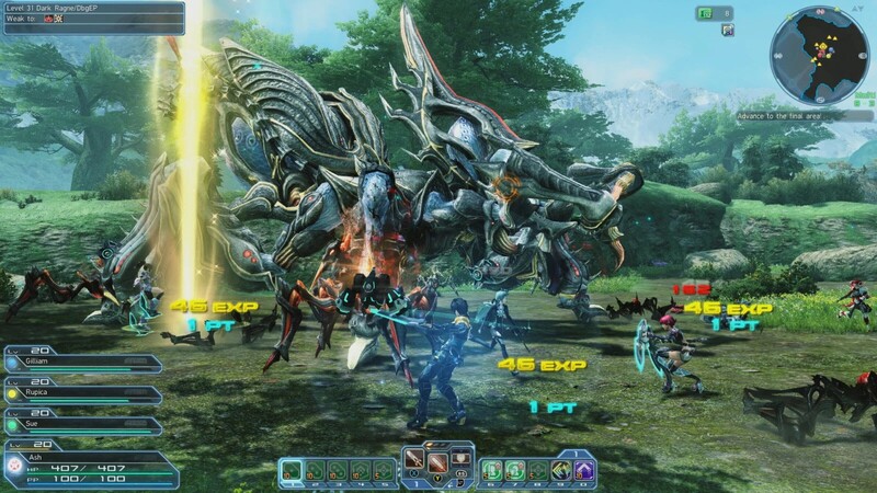 multiple players fighting against Dark Ragne using multiple attacks